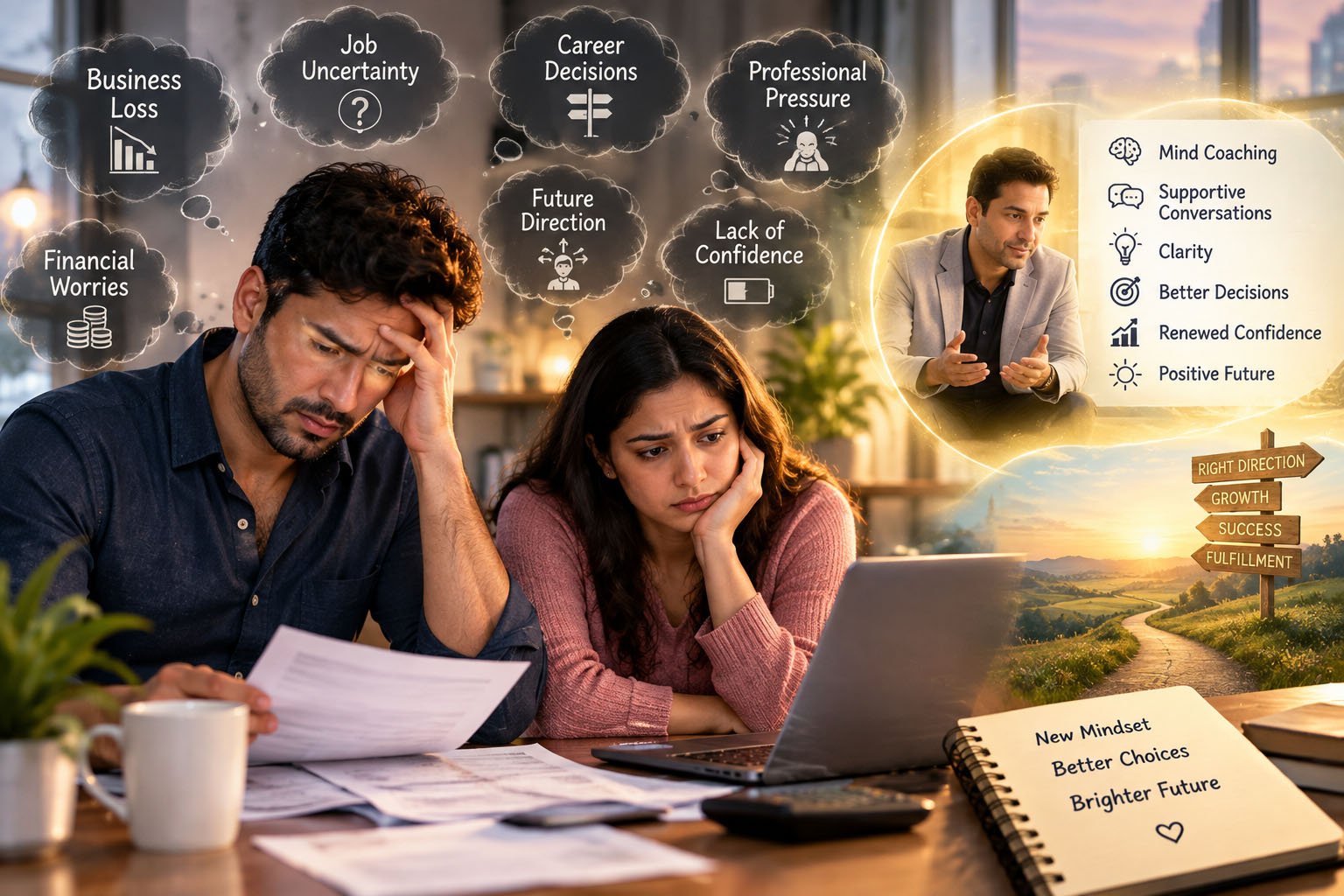 Professional and business uncertainty mind coaching support